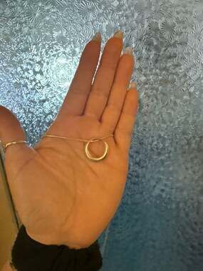 Trifari Vintage Silver Tone Circular Crescent Pendant Necklace
